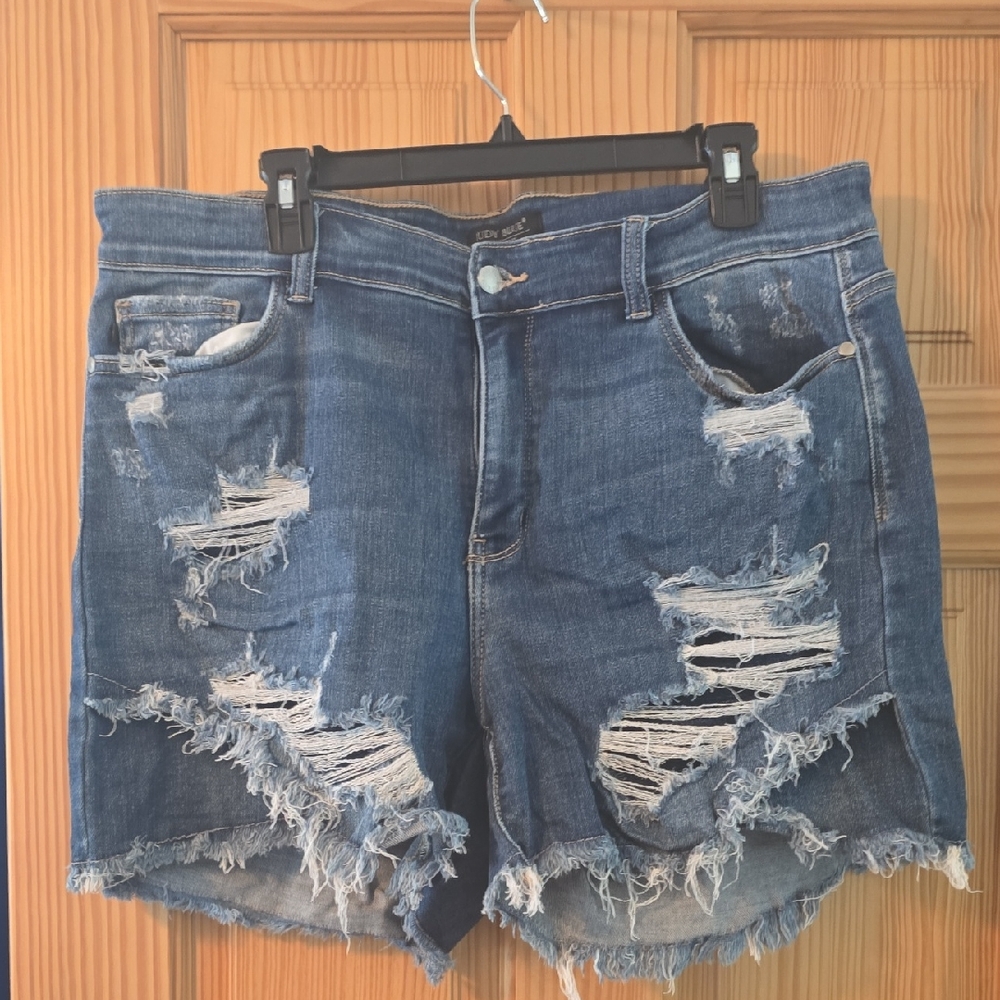 Judy Blue Ripped Blue Jean Shorts